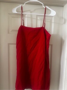 a new day Red Mini Slip Dress with Adjustable Spaghetti Straps